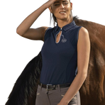 Equithème - Women's Sleeveless Polo Sarah Navy | - Ohlala