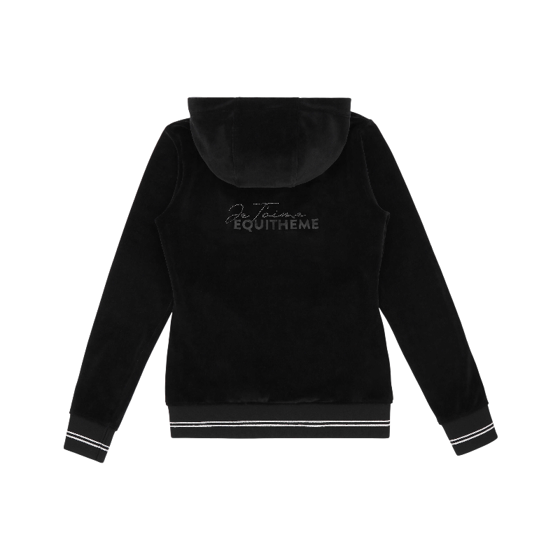 Equithème - Sweat zippé manches longues femme Je t'aime Coline noir | - Ohlala