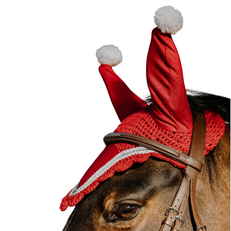 Equithème - Pferdeohr Xmas rot | - Ohlala