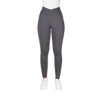 Equithème - Legging d'équitation femme Flora Je t'aime gris foncé | - Ohlala