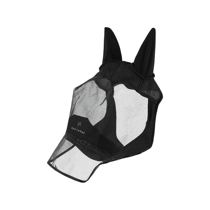 Equithème - Fly and UV Mesh Mask with ears and nose black | - Ohlala