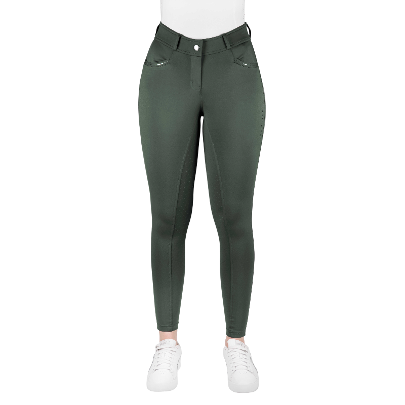 Equithème - Pantalon d'équitation femme Carly kaki | - Ohlala