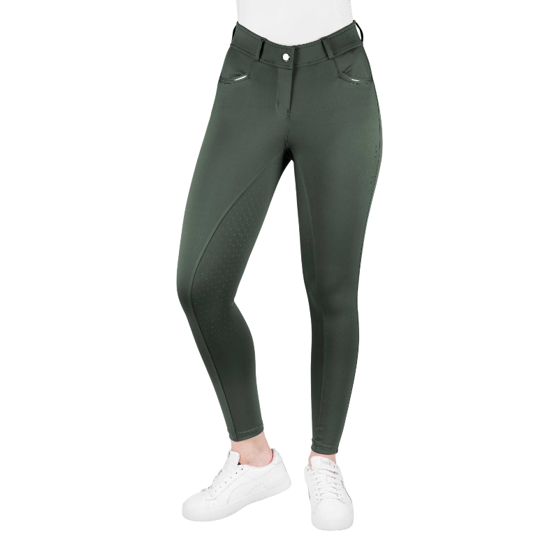 Equithème - Pantalon d'équitation femme Carly kaki | - Ohlala