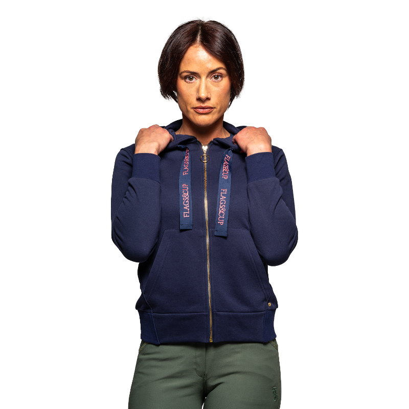 Flags & Cup - Girls' Lomita navy hoodie | - Ohlala