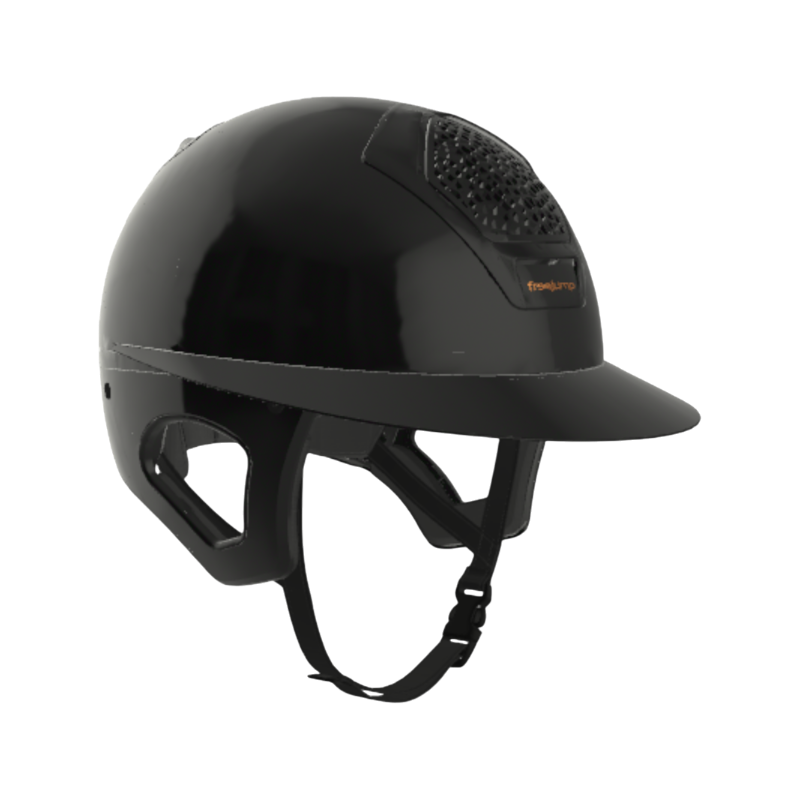 Freejump - Casque d'équitation Voronoï black glossy full protection visière wide | - Ohlala