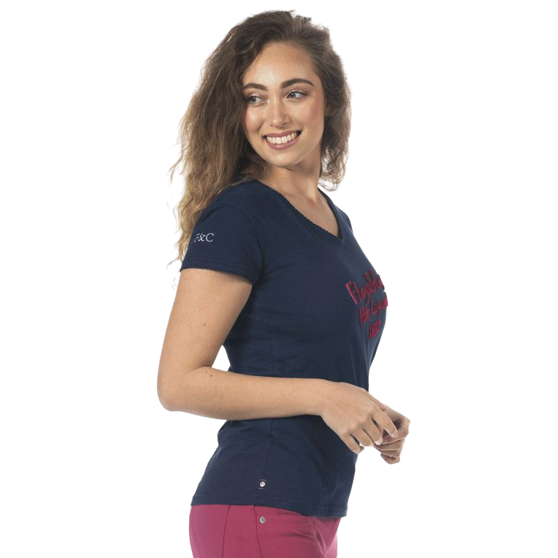 Flags & Cup - Damski t-shirt Rafaela granatowy | - Ohlala