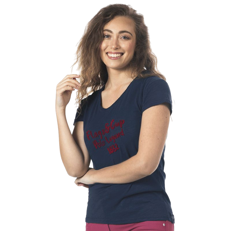 Flags & Cup - Damski t-shirt Rafaela granatowy | - Ohlala