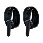 Flags & Cup - Etrivières nylon gainé et cuir noir | - Ohlala