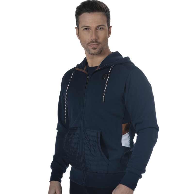 Flags & Cup - Felpa con zip uomo Gambo blu navy | - Ohlala