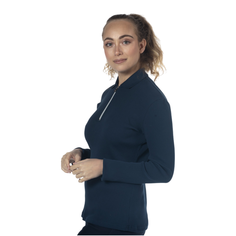 Flags & Cup - Polo manches longues femme Rib Tolsona marine | - Ohlala