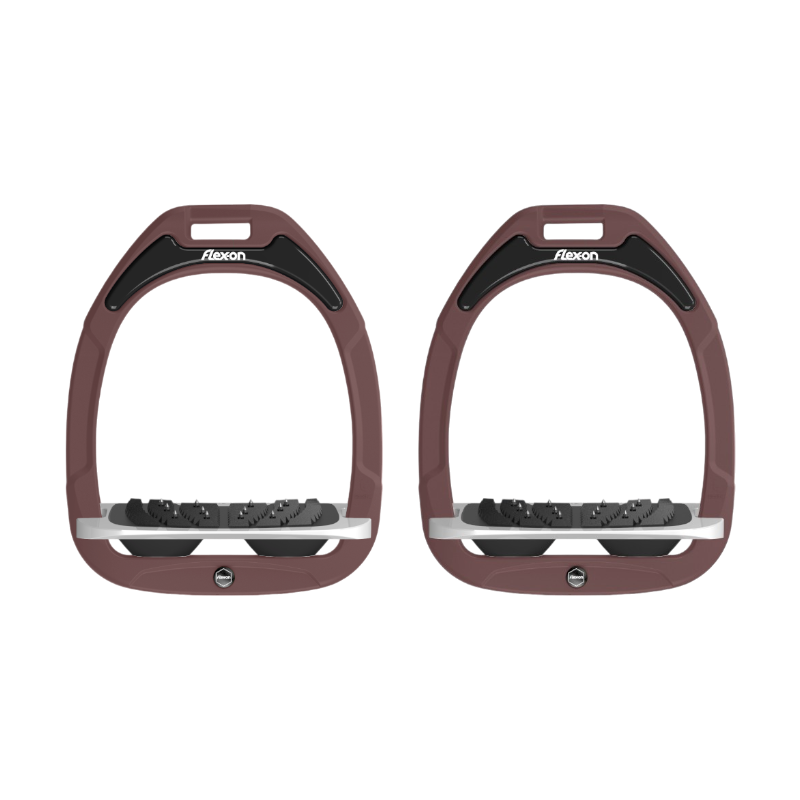 Flex On - Flex On - GC Angled Ultra Grip Stirrups Chocolate / Grey / Black | - Ohlala