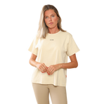 GEM - T-shirt de manga curta para mulher Eclair bege/ leopardo