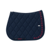 Zadeldekje Essentieel marineblauw met bordeauxkleurig logo - GEM