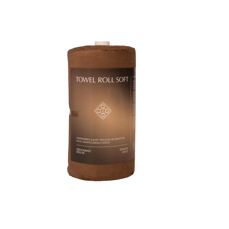 Brown Microfiber Towel Roll - Grooming Deluxe