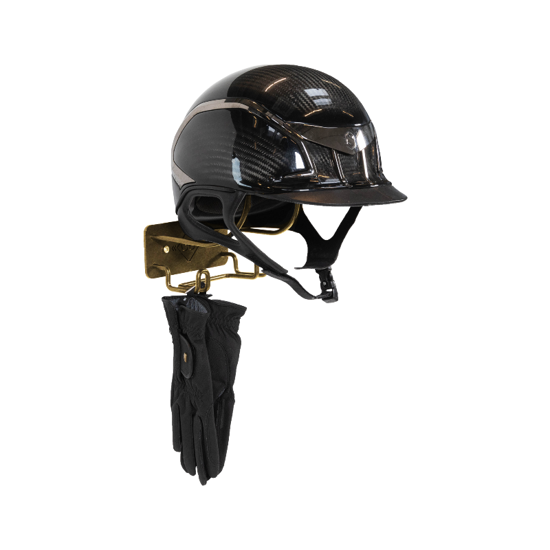 Grooming Deluxe - Gold steel helmet holder with hook | - Ohlala