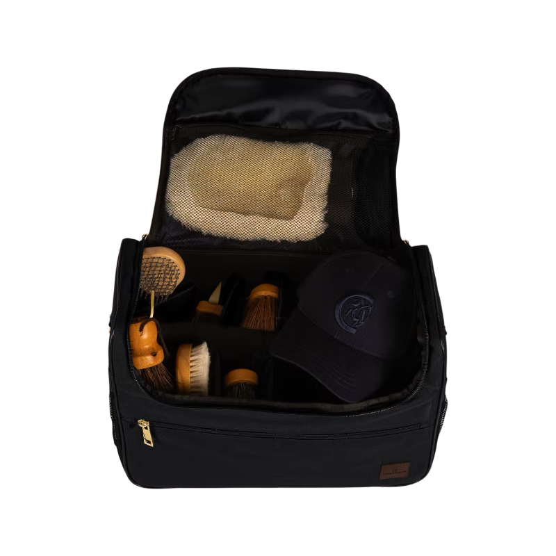 Grooming Deluxe - Black grooming bag set + brushes | - Ohlala