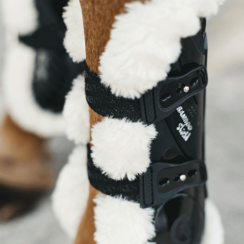 Kentucky Horsewear - Gambiere aperte montone vegan Bamboo Elastic nero | - Ohlala