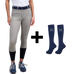 Harcour - Set Damenreithose Jaltika beige + Reitsocken Hickstead marine | - Ohlala