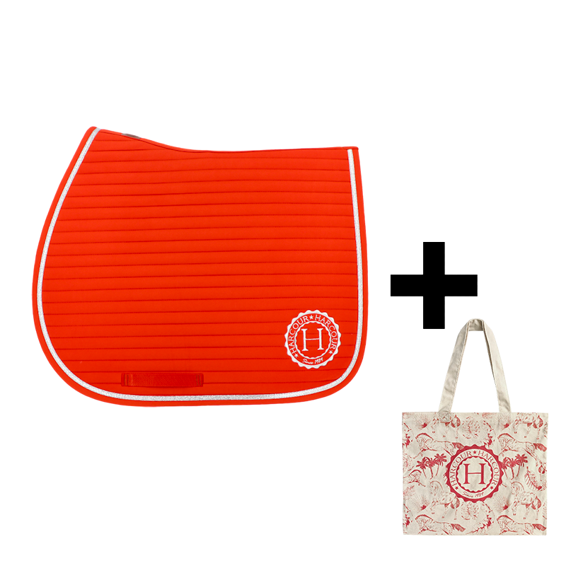 Harcour - Pack tapis de selle Karembar fauve + tote bag Galia rose | - Ohlala