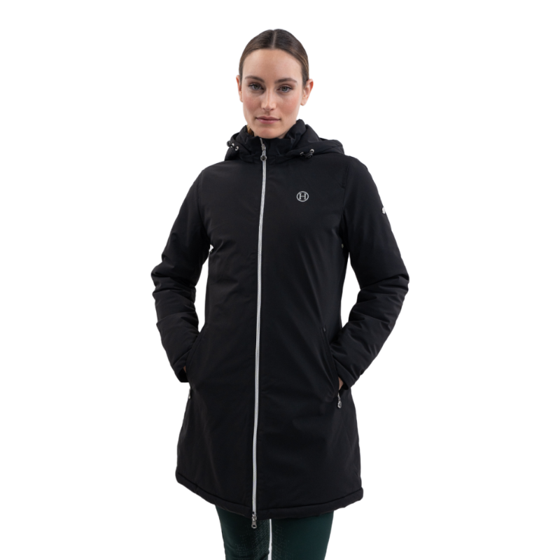 Harcour - Lange parka dames Robertah zwart | - Ohlala
