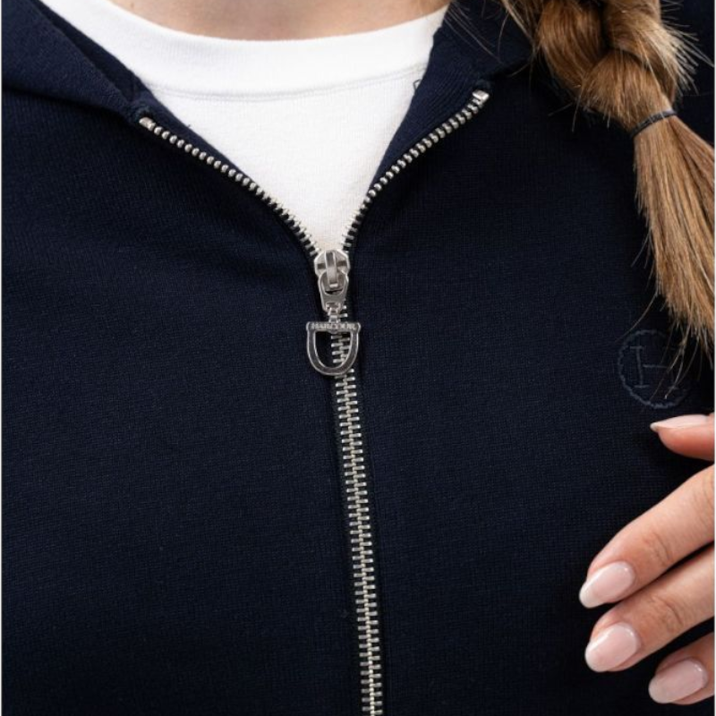 Harcour - Dames sweat lange mouwen met rits Amelie marine
