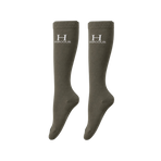 Harcour - Reitstrümpfe Badminton olivgrün (x2)