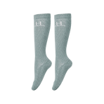 Harcour - Happy Grey Green Glitter Riding Socks (x2)