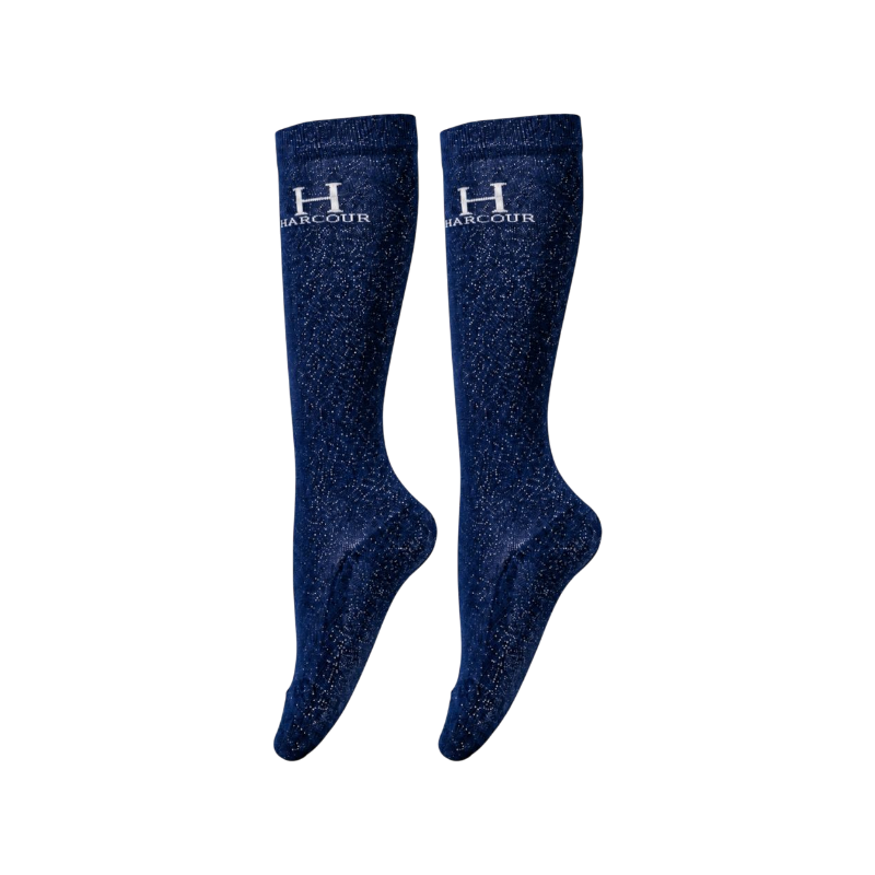 Harcour - Happy Glitter Riding Socks Navy (x2)
