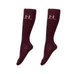 Harcour - Chaussettes d'équitation Badminton aubergine | - Ohlala