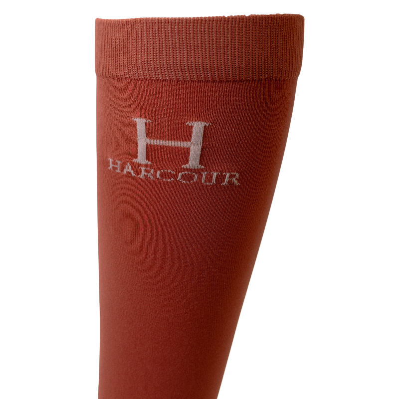 Harcour - Chaussettes d'équitation Badminton pamplemousse (x2) | - Ohlala