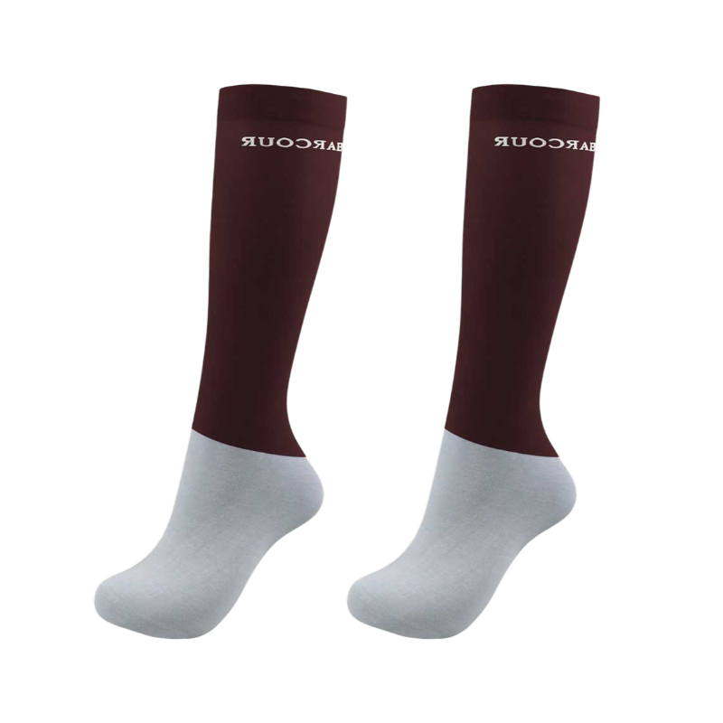 Harcour - Chaussettes d'équitation Vaya aubergine (X2) | - Ohlala