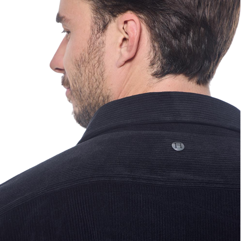 Harcour - Men's long-sleeve velvet shirt Shavi black | - Ohlala