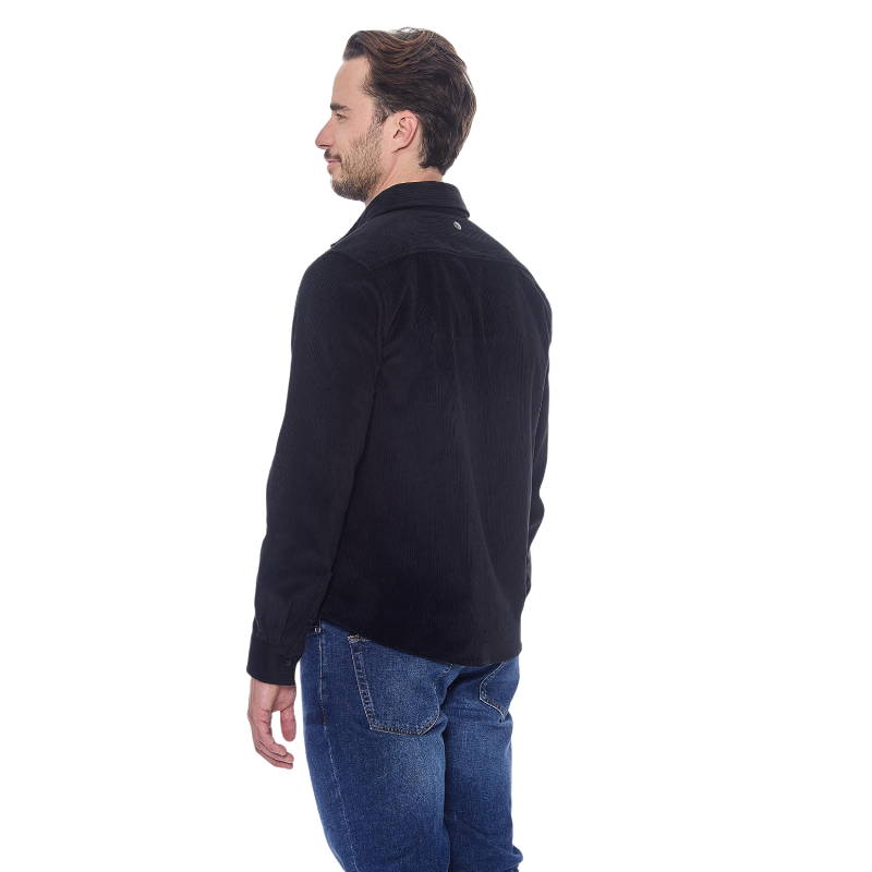 Harcour - Men's long-sleeve velvet shirt Shavi black | - Ohlala