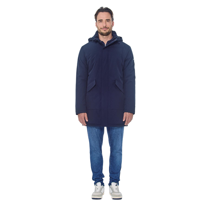 Harcour - Parka larga hombre Paulin marino | - Ohlala