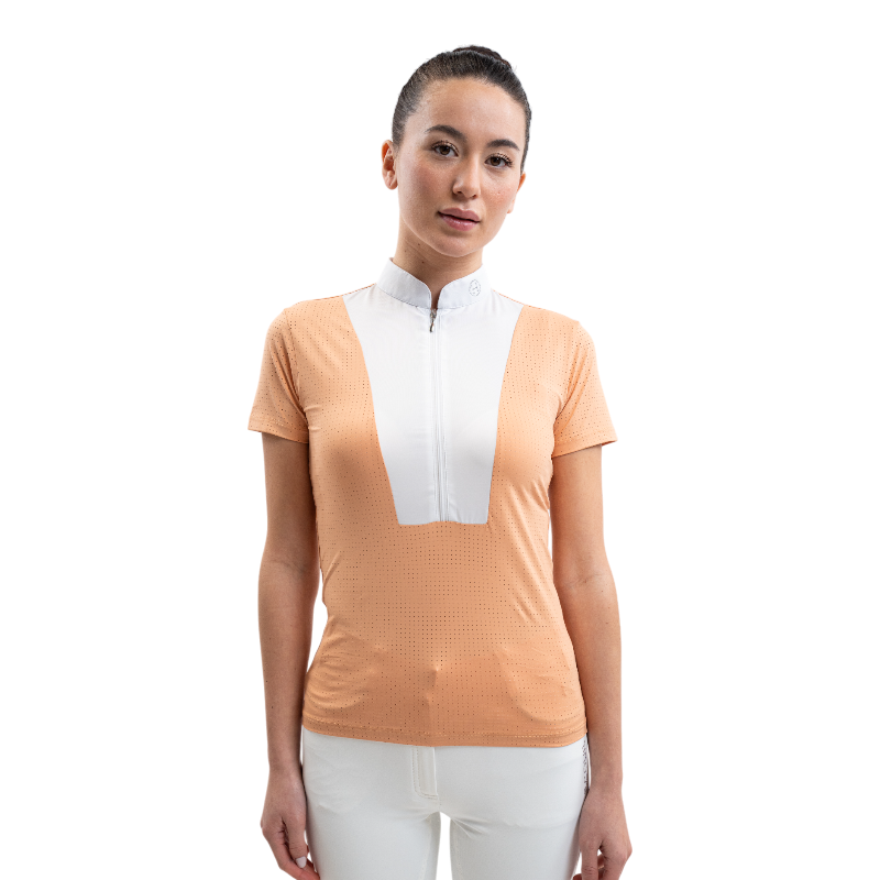 Harcour - Women's short-sleeve competition polo Paris apricot | - Ohlala