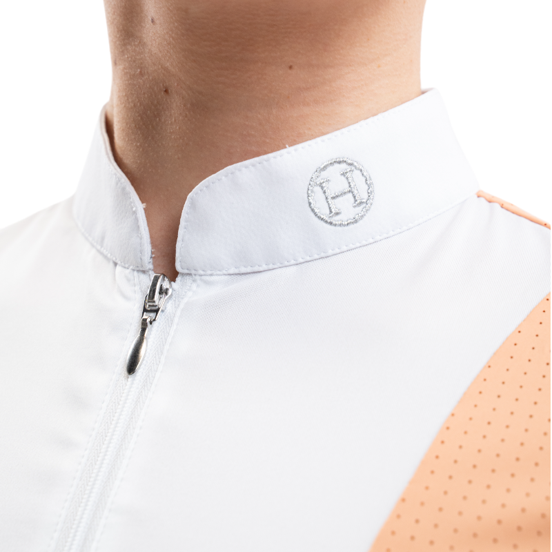 Harcour - Women's short-sleeve competition polo Paris apricot | - Ohlala