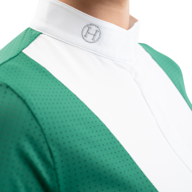 Harcour - Women's short-sleeve competition polo Prague emerald green | - Ohlala