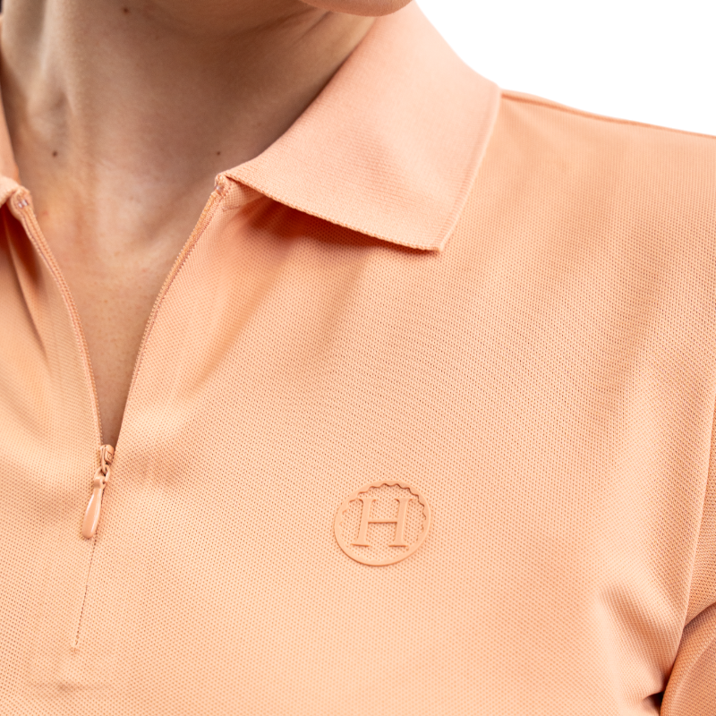 Harcour - Women's short-sleeve polo Popsy apricot | - Ohlala
