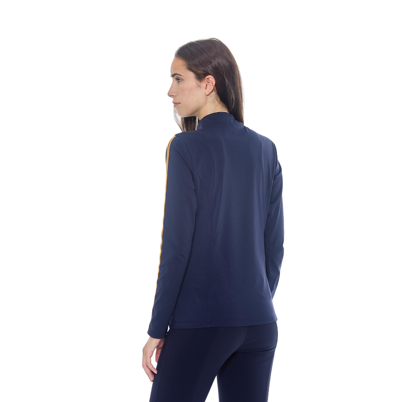 Harcour - Women's warm long-sleeve polo Pistach navy | - Ohlala