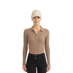 Harcour - Poloshirt met lange mouwen dames Celeste mokka
