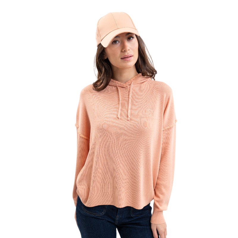 Harcour - Women's long-sleeve hoodie Plume apricot | - Ohlala