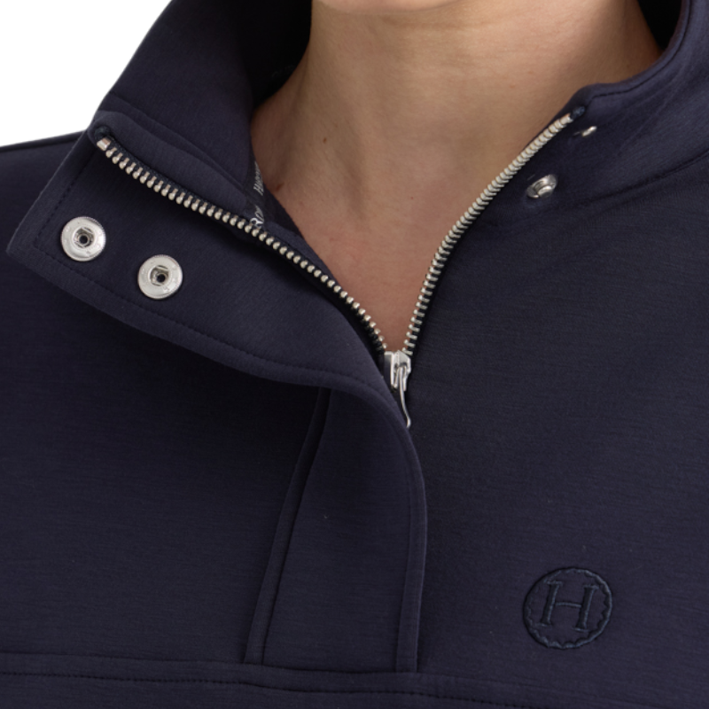 Harcour - Cassandre Navy Women’s Long-Sleeve Half-Zip Sweatshirt