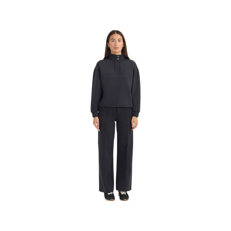 Harcour - Damen-Langarm-Sweatshirt Cassandre schwarz mit Reißverschlusskragen