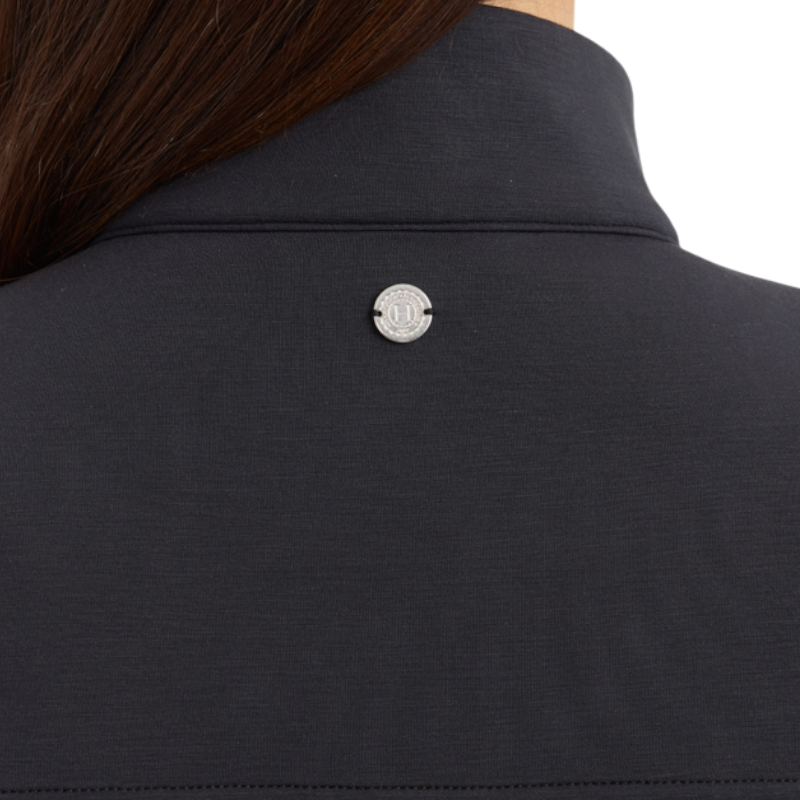 Harcour - Damen-Langarm-Sweatshirt Cassandre schwarz mit Reißverschlusskragen