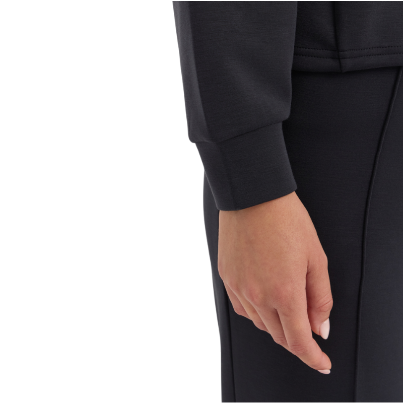 Harcour - Damen-Langarm-Sweatshirt Cassandre schwarz mit Reißverschlusskragen