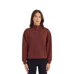 Harcour - Sweat col zippé manches longues femme Cassandre vigne