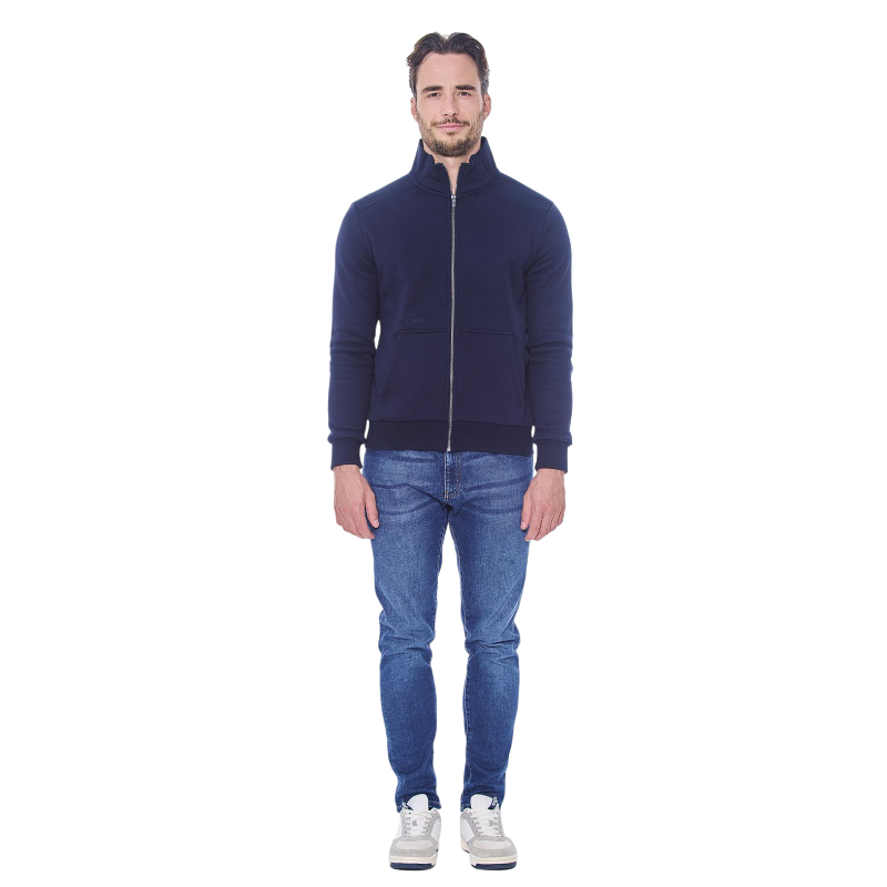 Harcour - Sweat zippé manches longues homme Saxo marine