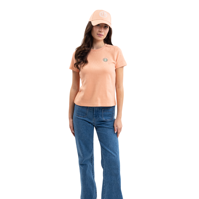 Harcour - Women's short-sleeve T-shirt Telma apricot | - Ohlala