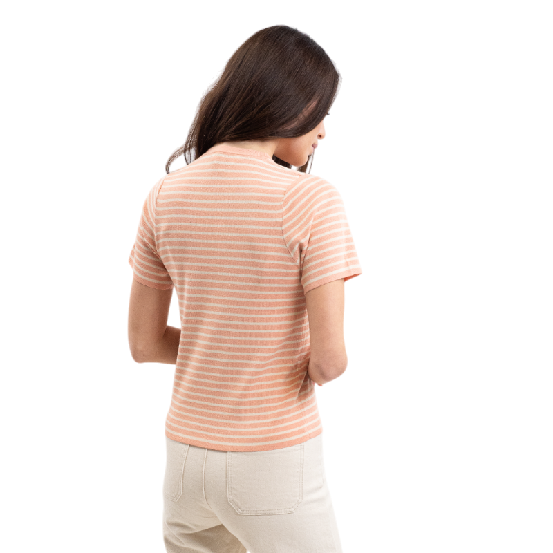 Harcour - Women's short-sleeve T-shirt Tzimi apricot/linen | - Ohlala