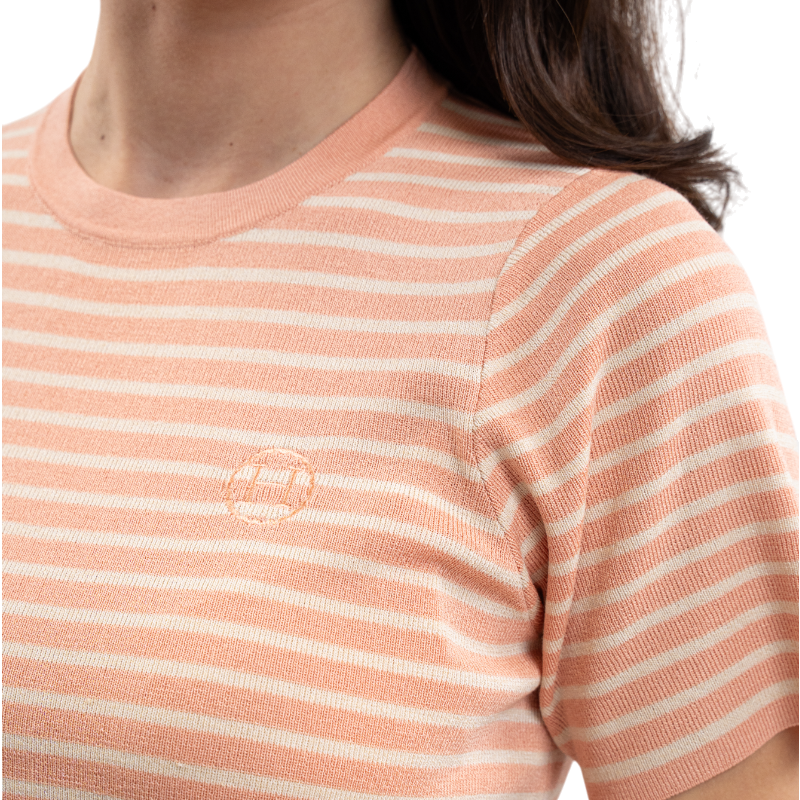 Harcour - Women's short-sleeve T-shirt Tzimi apricot/linen | - Ohlala